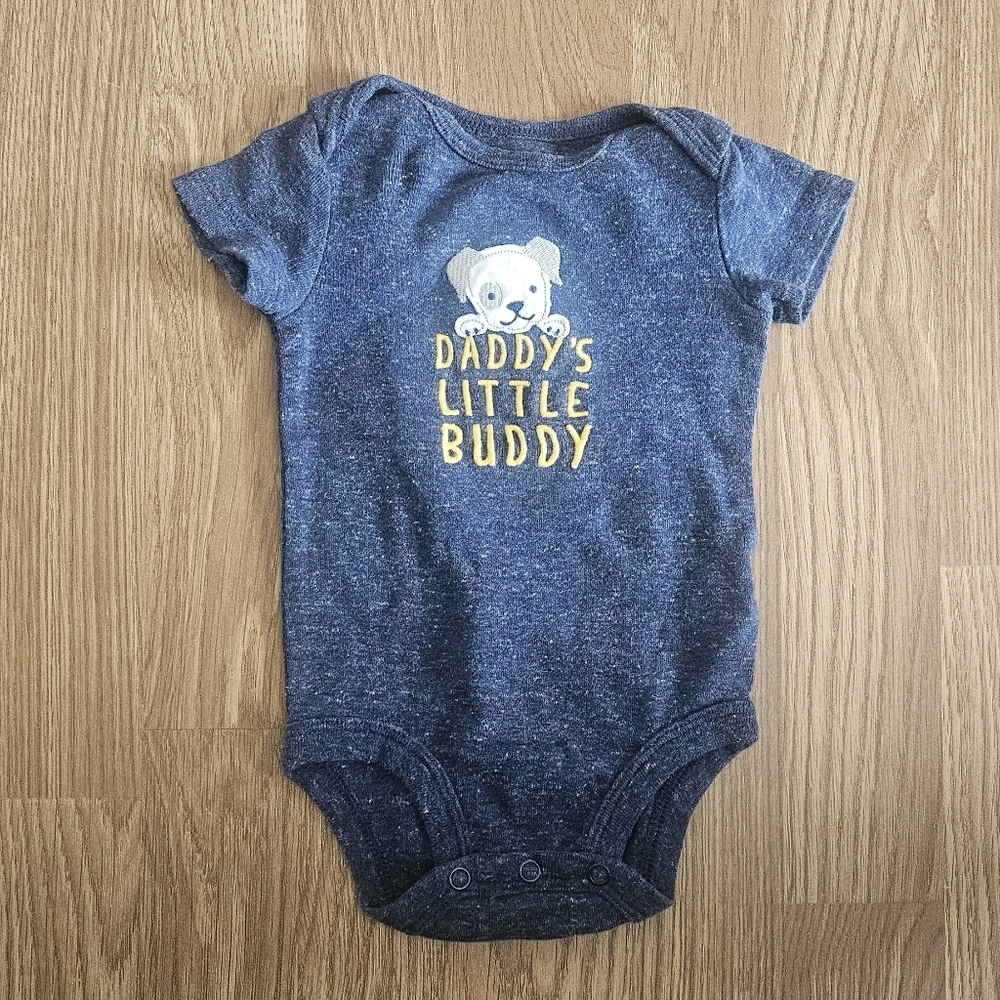 Carter's Navy Bodysuit with Puppy Print "Daddy's Little Buddy"